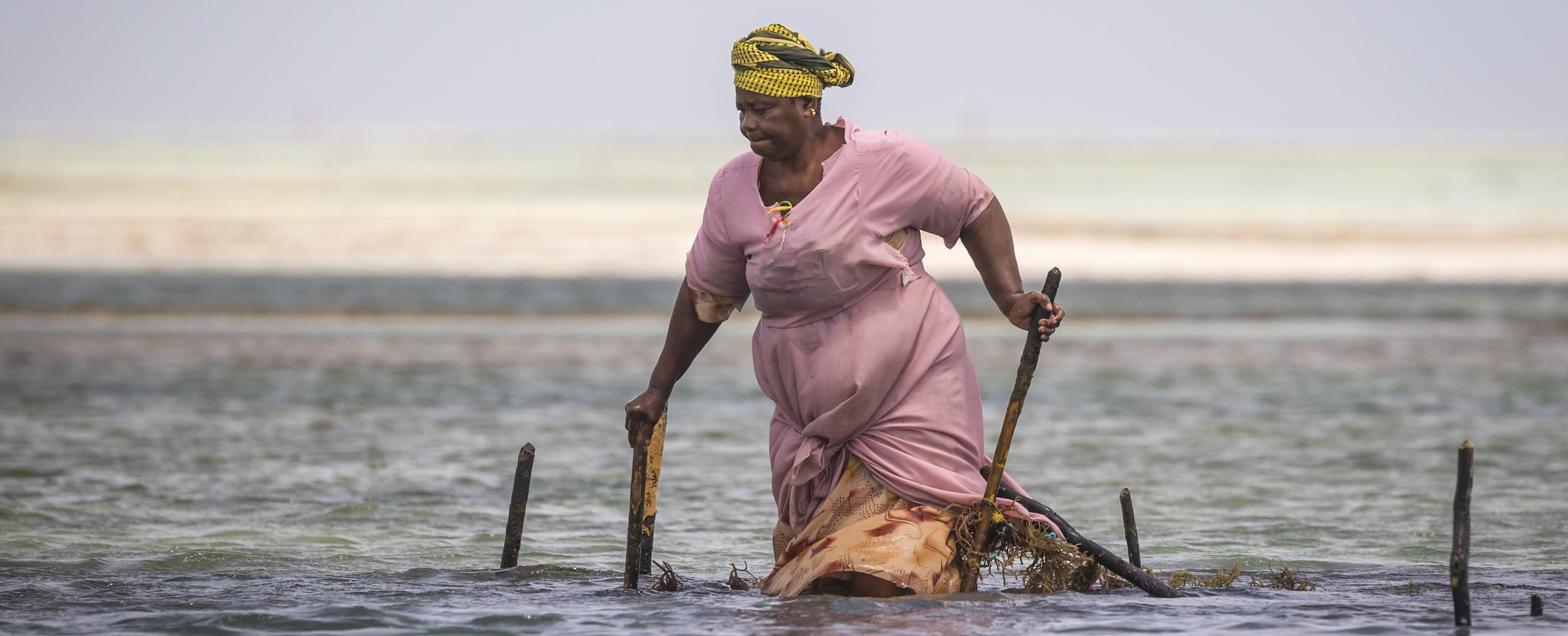 female farmer in river