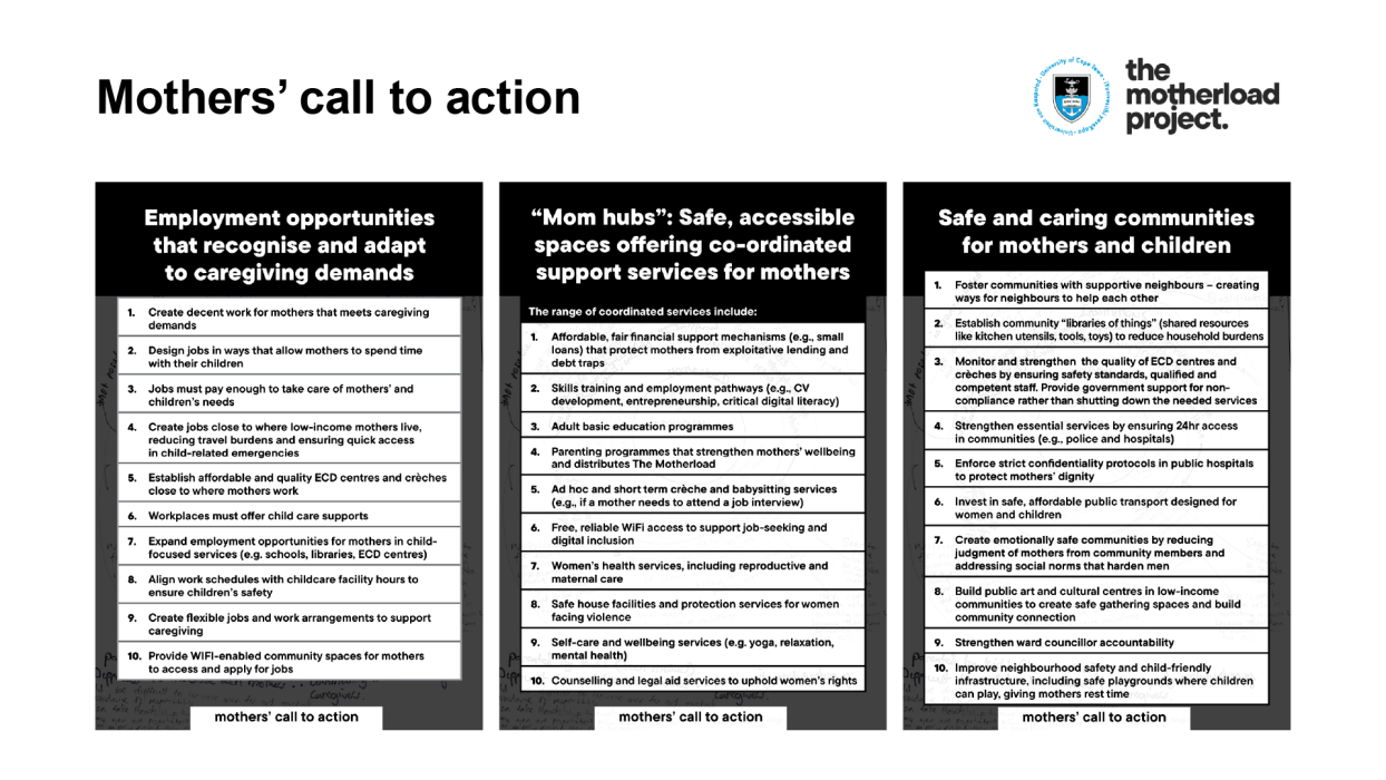 Mothers' call to action 2/2