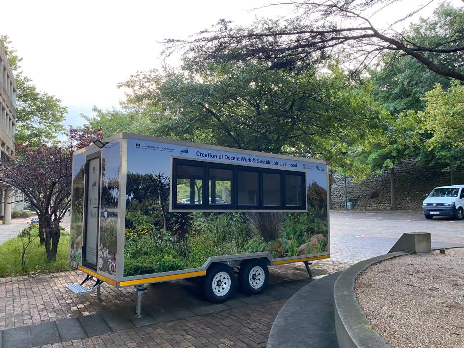 A trailer, called Ibizo Yethu, which will be used as a shared workspace