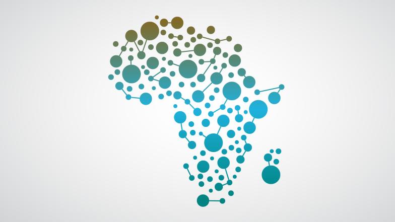 Africa map connectivity. stock illustration