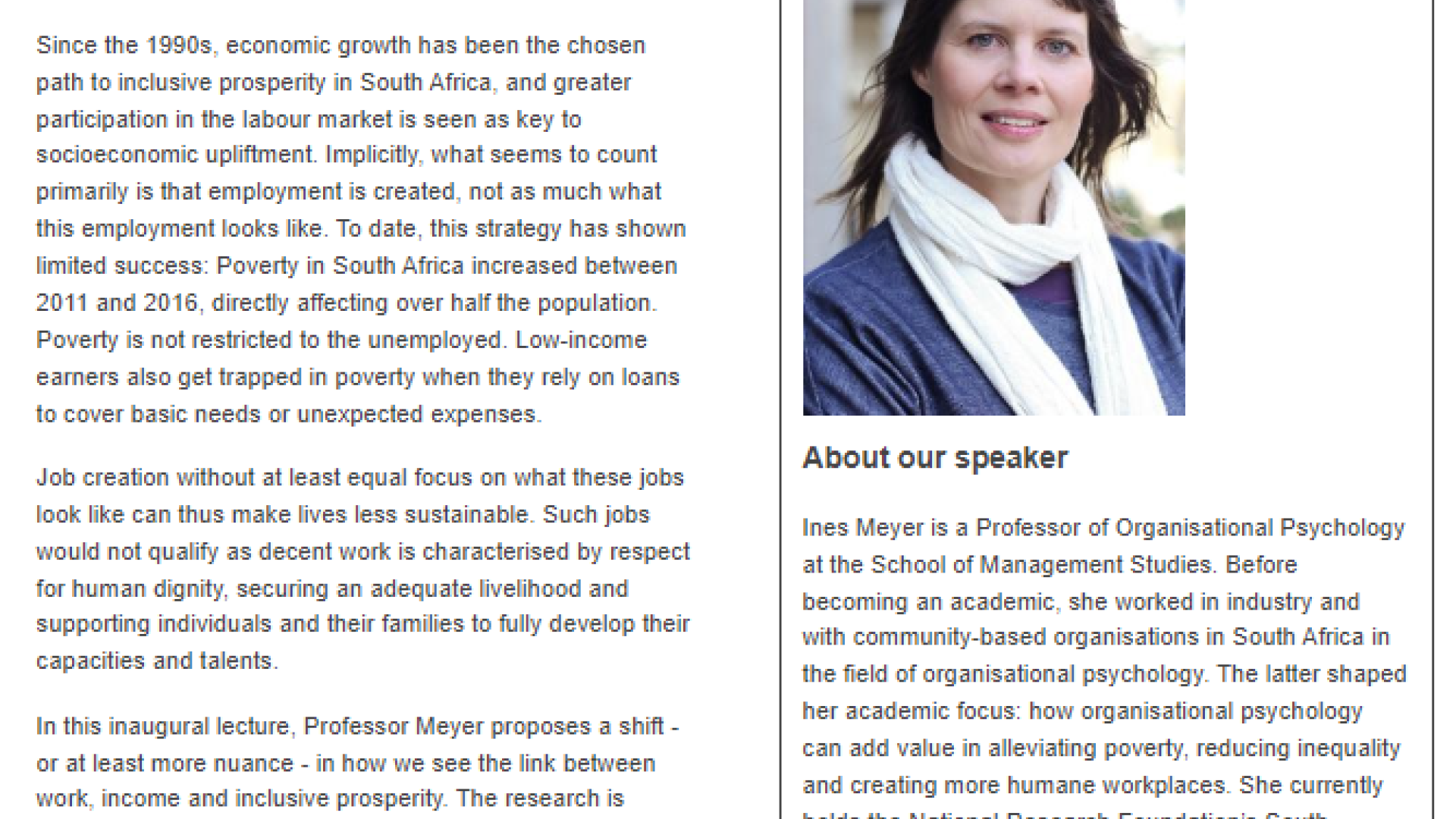 Background information on the inaugural lecture topic