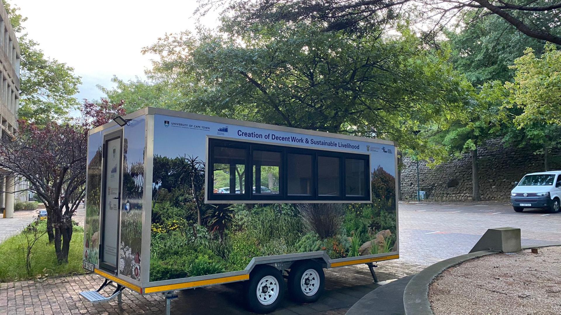 A trailer, called Ibizo Yethu, which will be used as a shared workspace