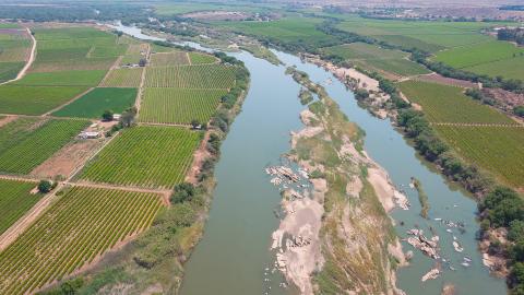 Aerial view of the Orange River, South Africa
