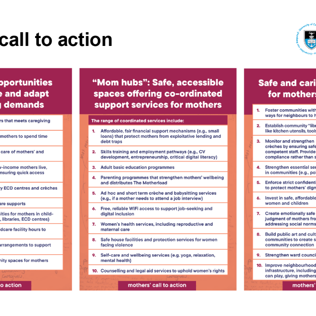 Mothers' call to action 1/2