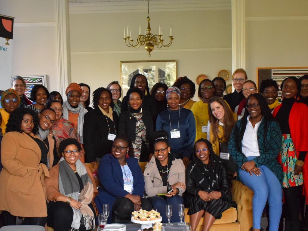 The 2019 Fellows with Prof Mamokgethi Phakeng at her residence during the inaugural Leading in Public Life: Women, Influence, Power Programme (WIPP)