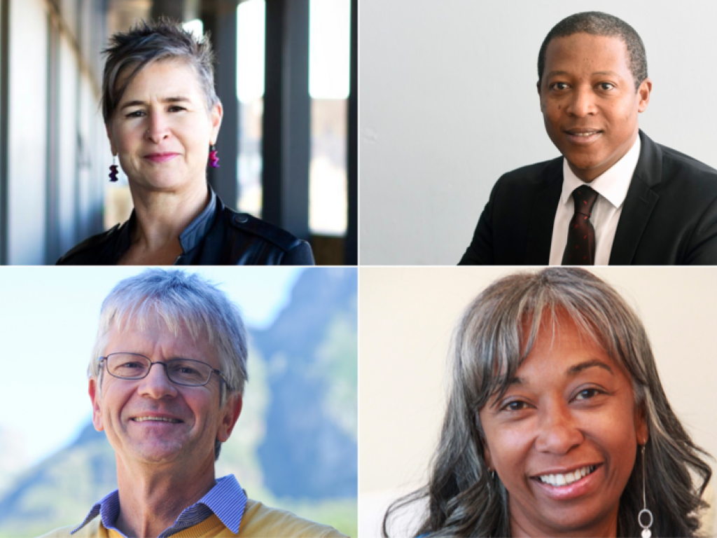 From top left to bottom right: Professors Alison Lewis, Ntobeko Ntusi, Harald Winkler, and Liesl Zühlke