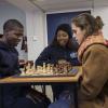 Students playing chess