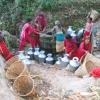 Rural setting in Nepal, women collecting water from stream. Picture: G.C. Apar, 2010